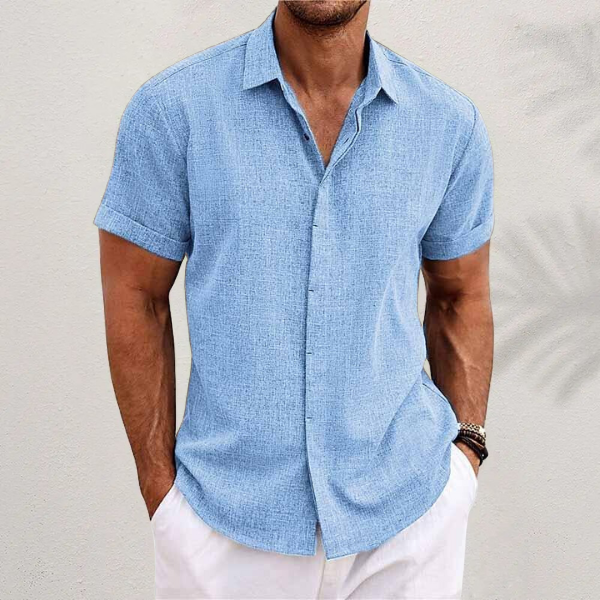 Men's Classic Relaxed Fit Collared Summer Shirt | Short Sleeve