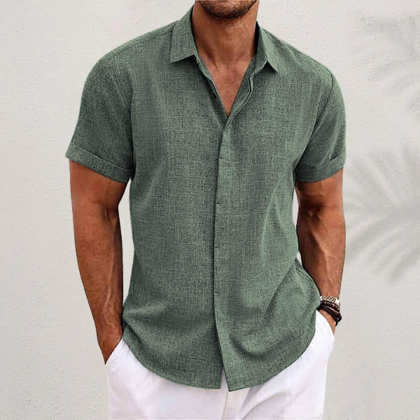Men's Classic Relaxed Fit Collared Summer Shirt | Short Sleeve