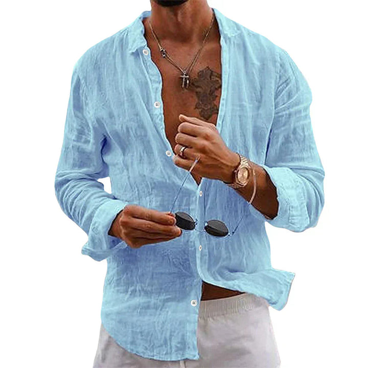 Men's Loose Summer Button Up Shirt | Short Sleeves
