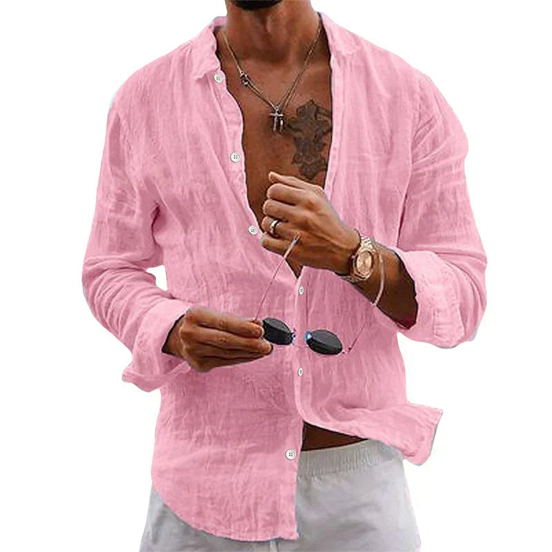 Men's Loose Summer Button Up Shirt | Short Sleeves