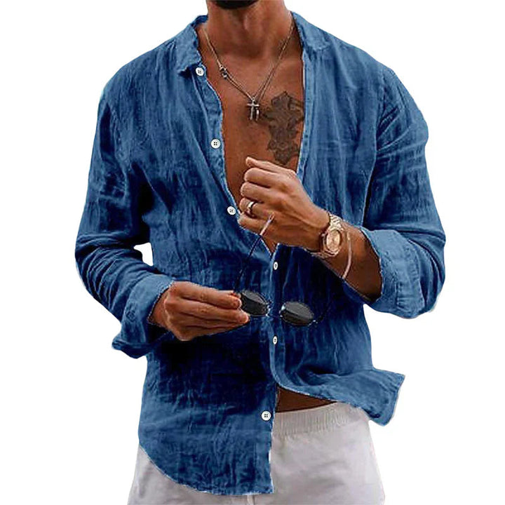 Men's Loose Summer Button Up Shirt | Short Sleeves