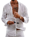 Men's Loose Summer Button Up Shirt | Short Sleeves