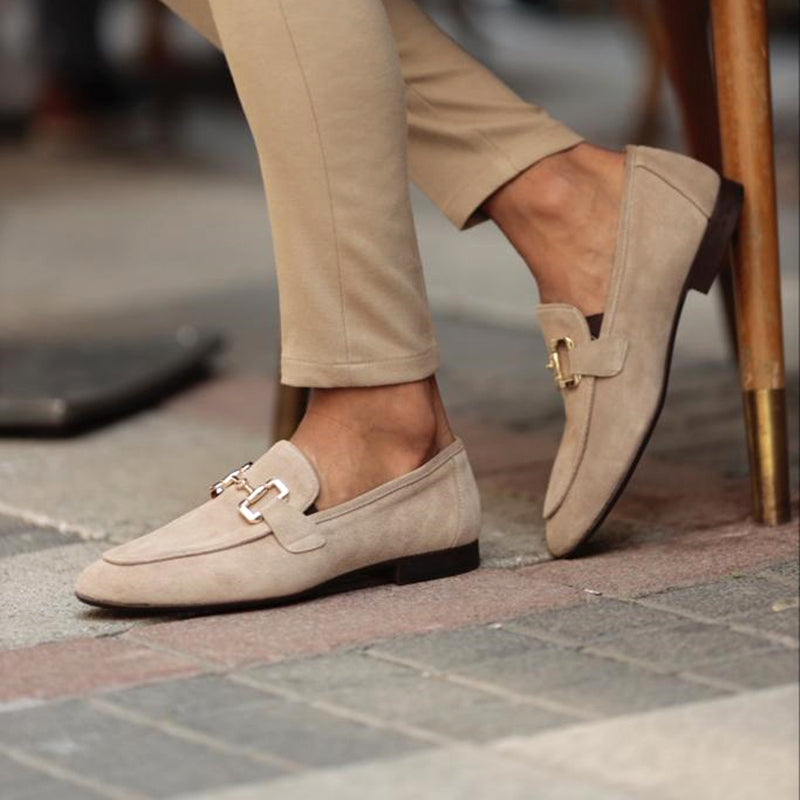 Men's Elegant Buckle Detail Orthopedic Loafers | Slip On