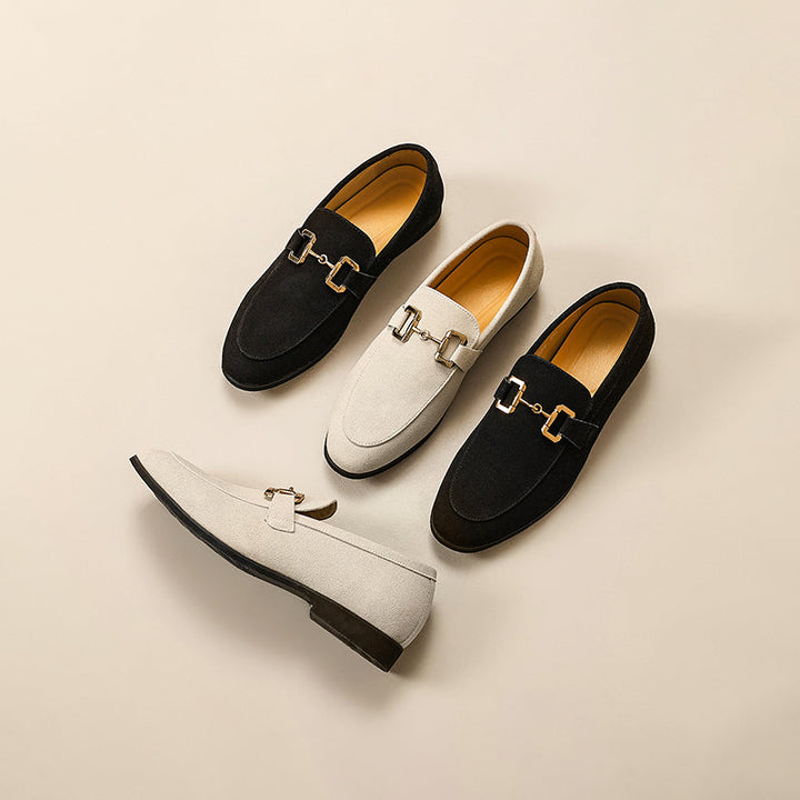 Men's Elegant Buckle Detail Orthopedic Loafers | Slip On