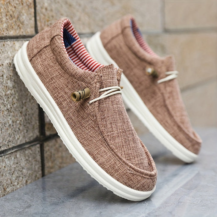 Men's Casual Orthopedic Loafers with Lace-Up Detail | Slip On