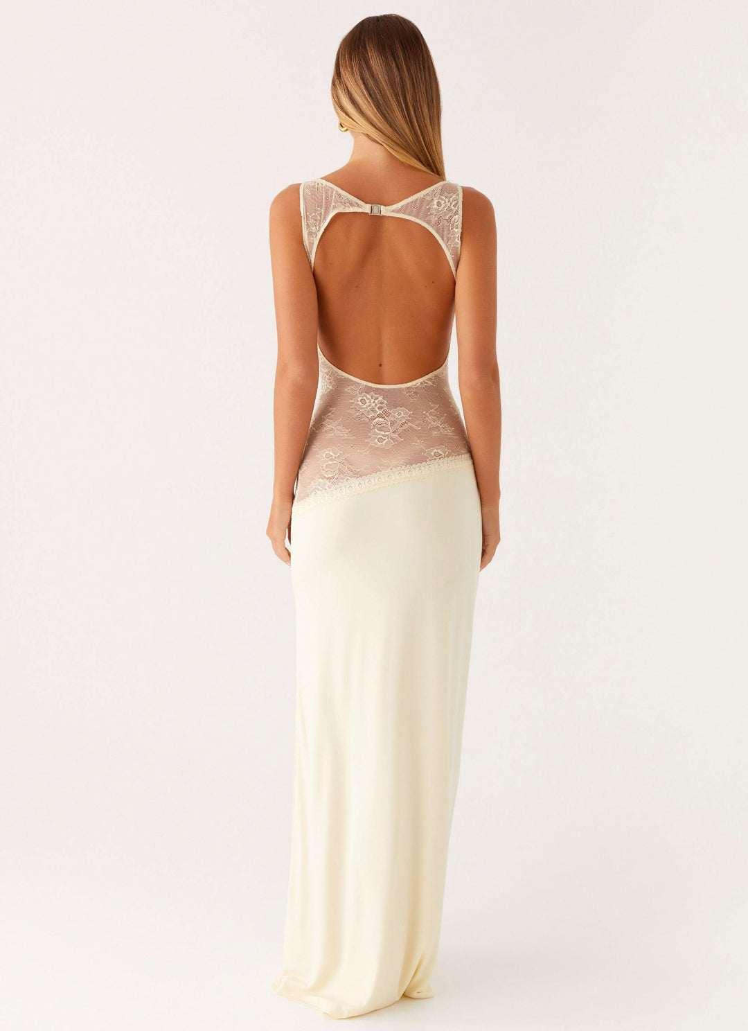 Women's Elegant Sleeveless Lace Cutout Dress | Maxi