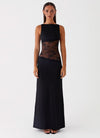Women's Elegant Sleeveless Lace Cutout Dress | Maxi