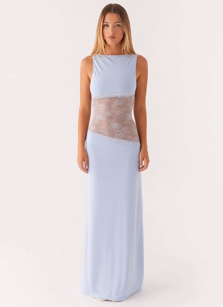 Women's Elegant Sleeveless Lace Cutout Dress | Maxi