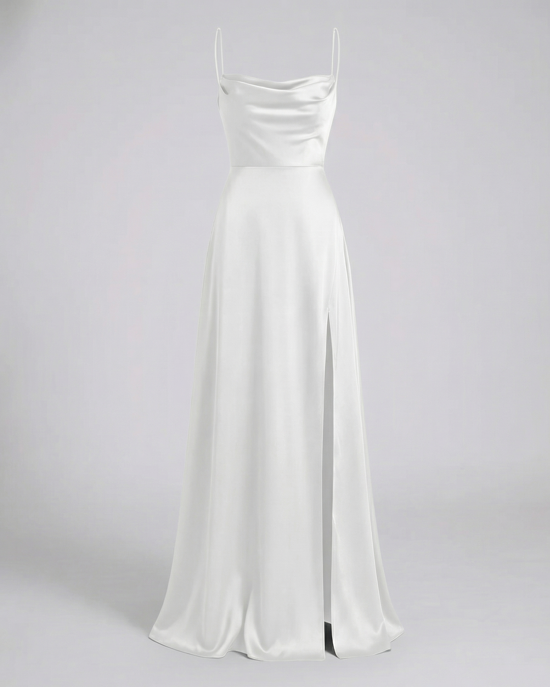 Women's Elegant Drape and Side Slit Evening Dress | Maxi
