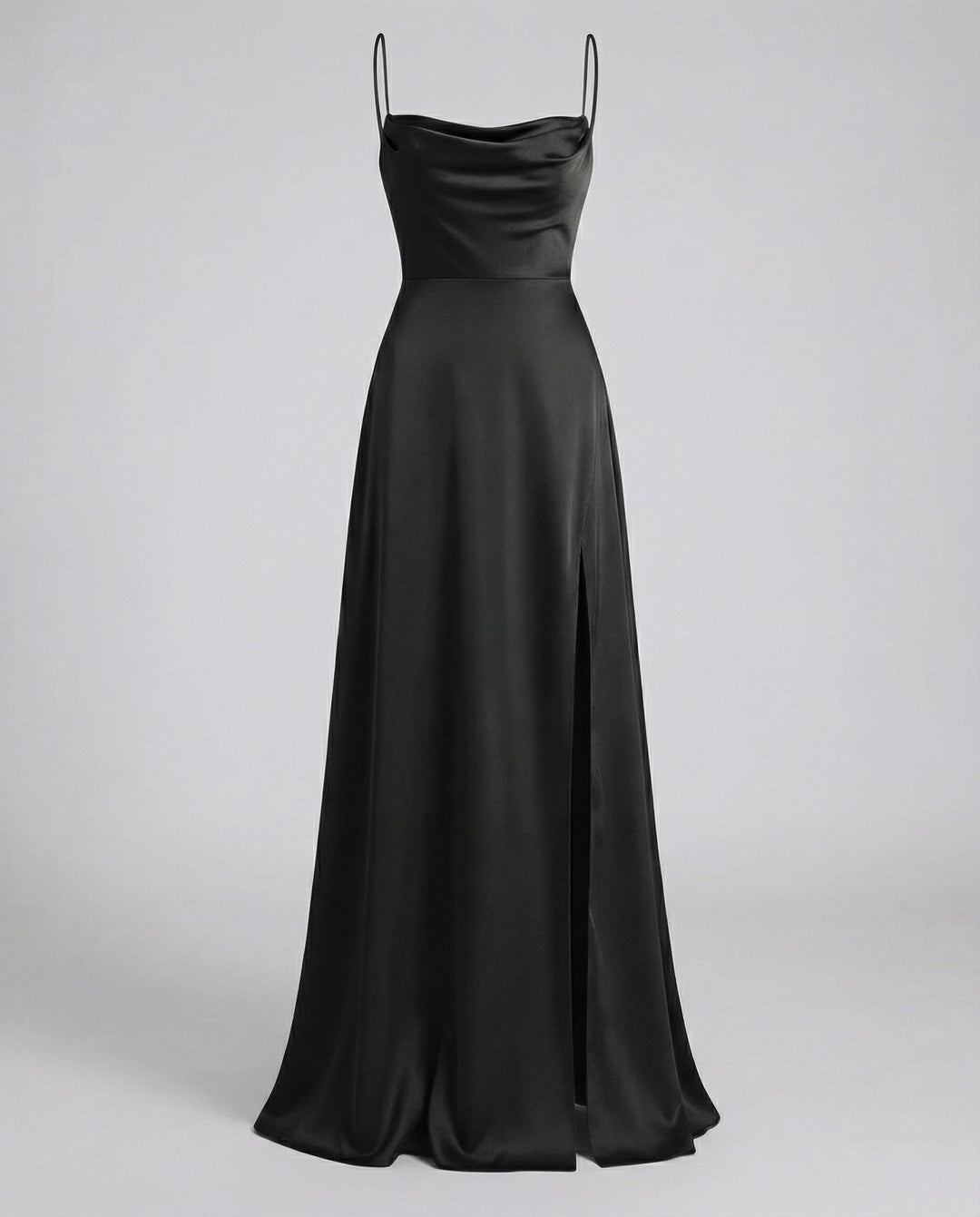 Women's Elegant Drape and Side Slit Evening Dress | Maxi