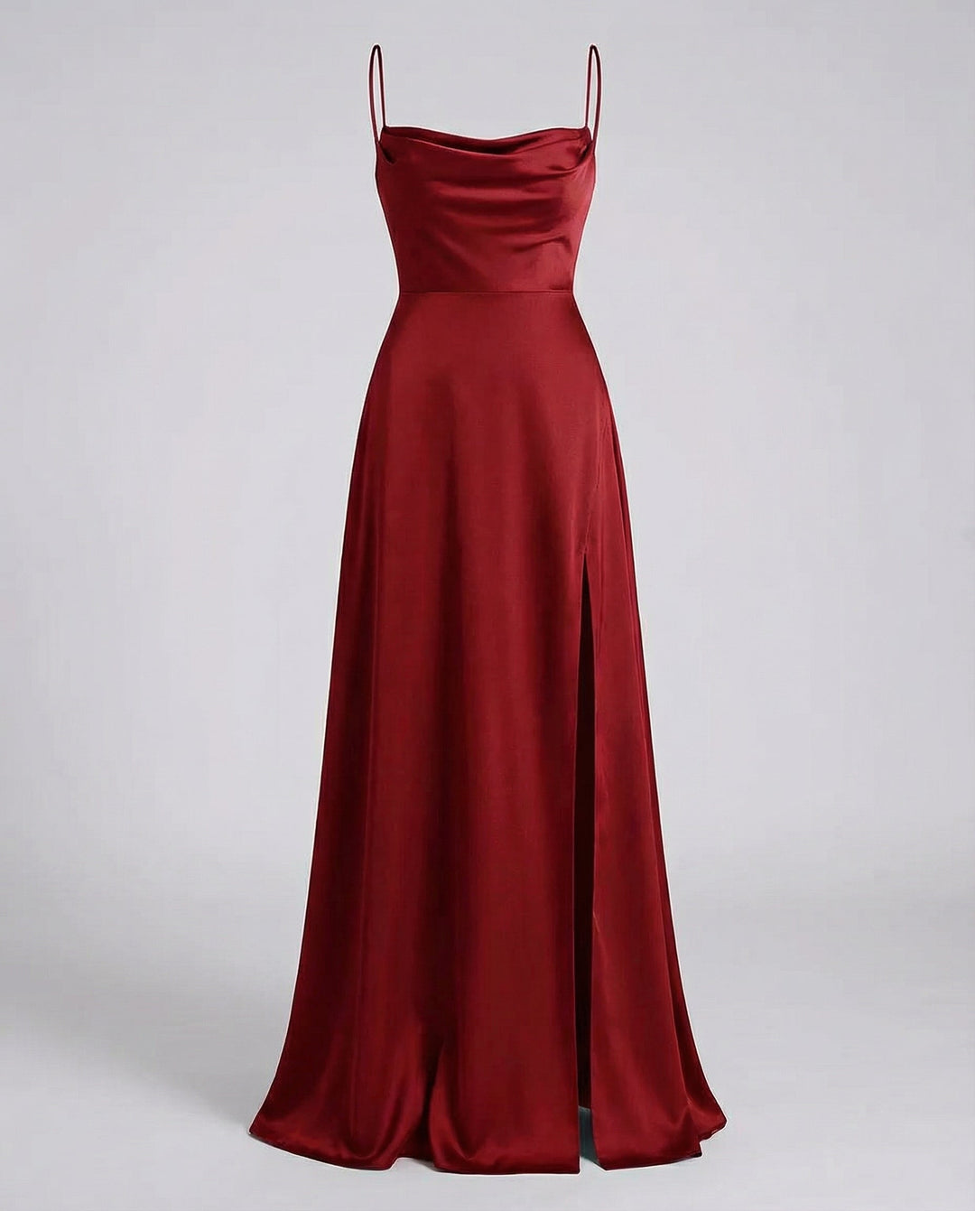 Women's Elegant Drape and Side Slit Evening Dress | Maxi