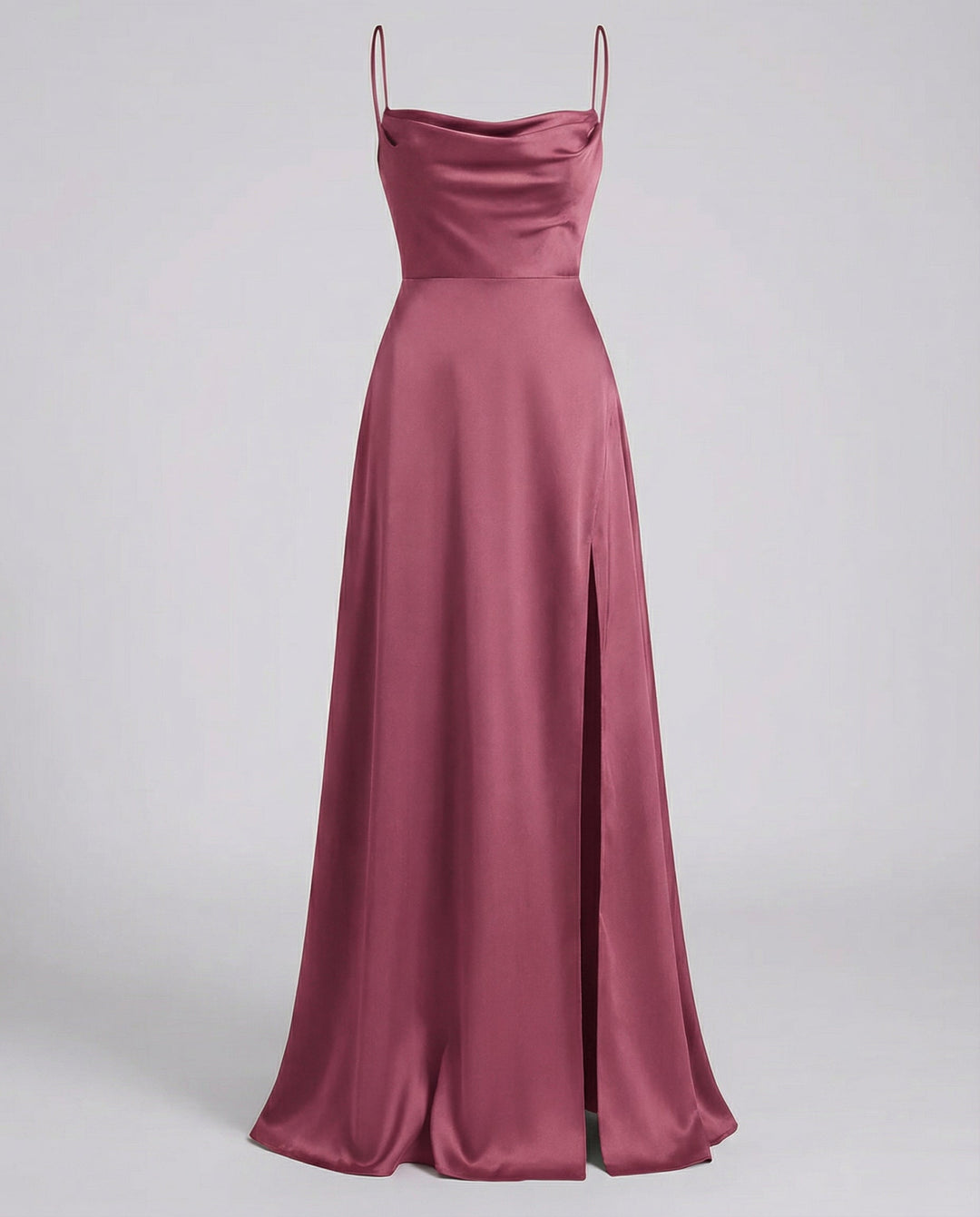 Women's Elegant Drape and Side Slit Evening Dress | Maxi