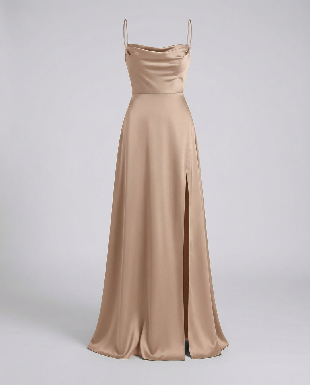 Women's Elegant Drape and Side Slit Evening Dress | Maxi