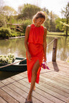 Women's Sleeveless Summer Side Slit Dress | Midi