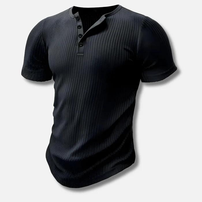 Men's Casual Button Detail T-Shirt | Fitted