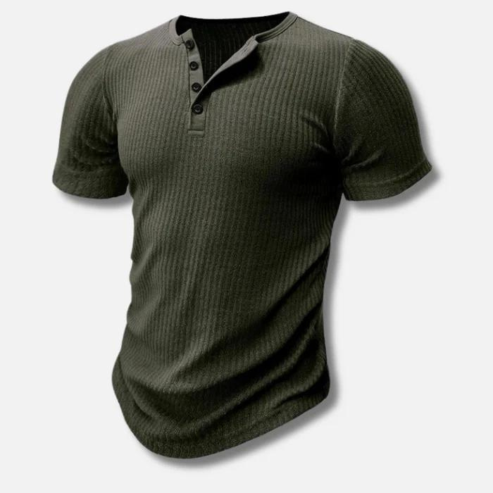 Men's Casual Button Detail T-Shirt | Fitted