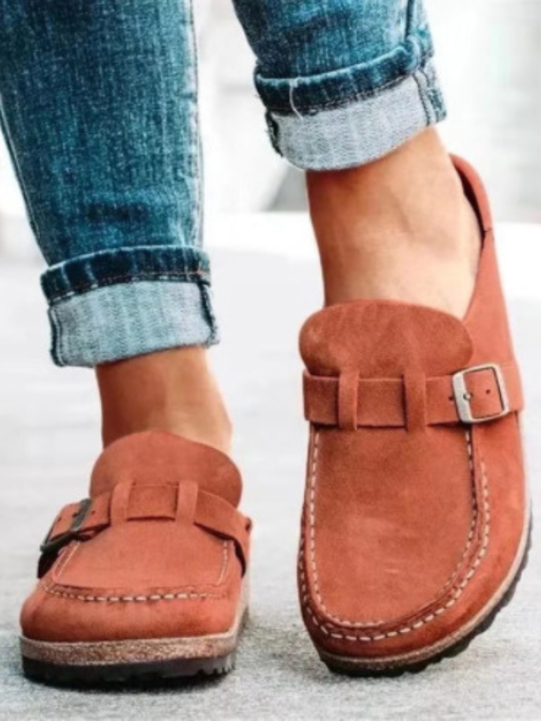 Women's Casual Buckle Detail Slip On Clogs | Orthopedic