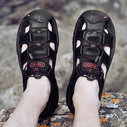 Men's Hook and Loop Orthopedic Outdoor Sandals | Ankle Strap