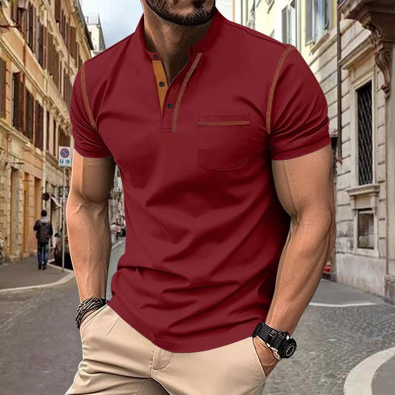 Men's Casual Button Collar Polo Shirt | Short Sleeve