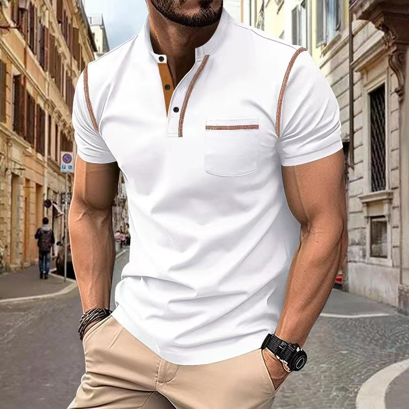 Men's Casual Button Collar Polo Shirt | Short Sleeve