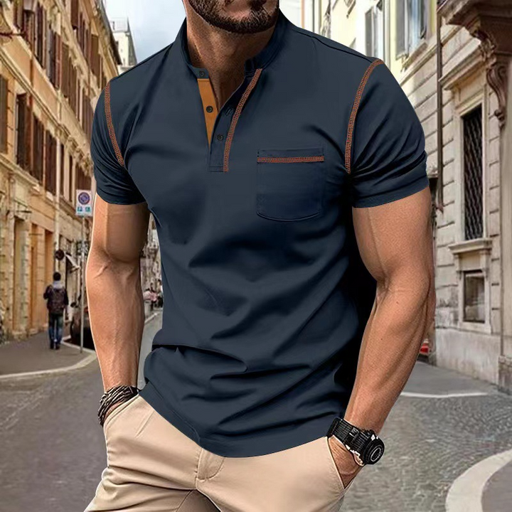 Men's Casual Button Collar Polo Shirt | Short Sleeve