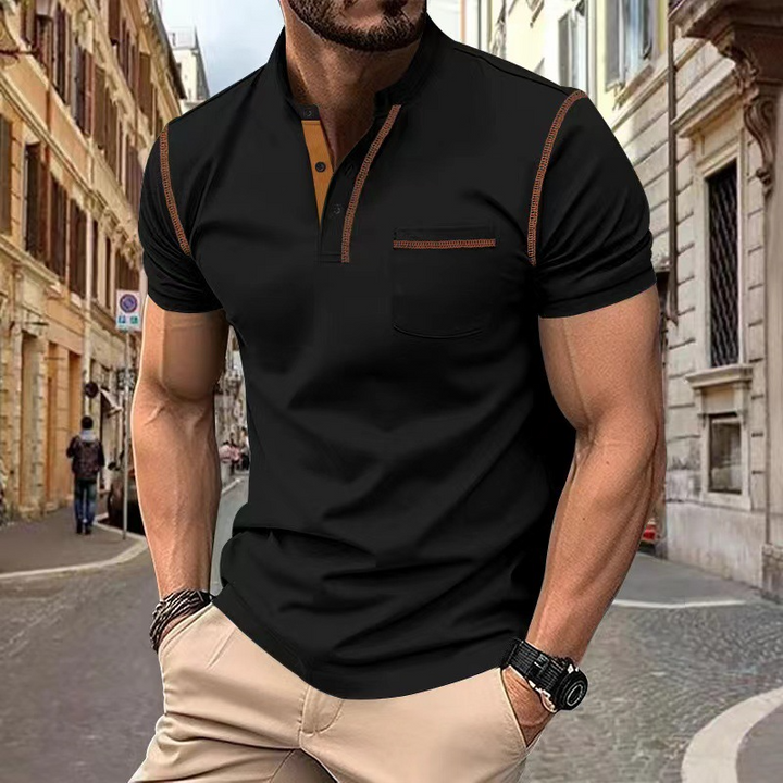 Men's Casual Button Collar Polo Shirt | Short Sleeve