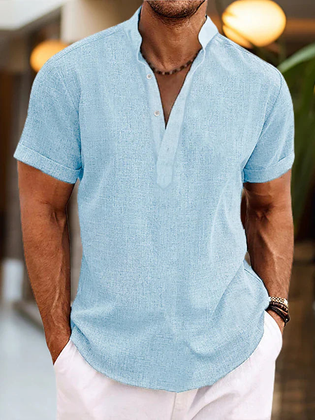 Men's Summer V-neck Polo Shirt | Short Sleeve