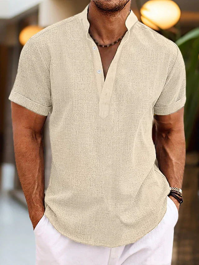 Men's Summer V-neck Polo Shirt | Short Sleeve