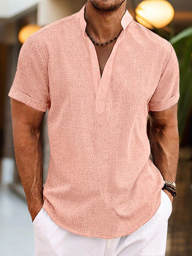 Men's Summer V-neck Polo Shirt | Short Sleeve