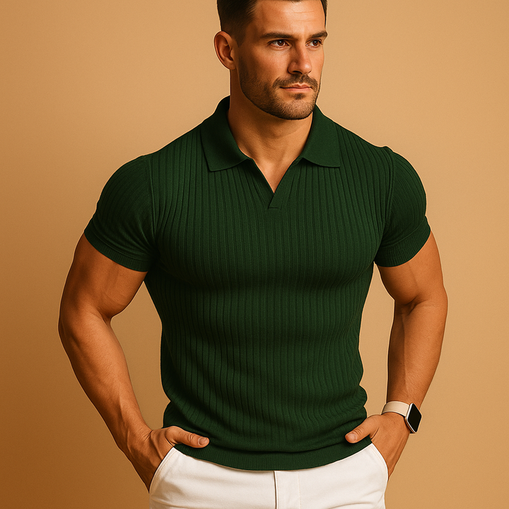 Men's Casual Slim Fit Collared Polo Shirt | Short Sleeves