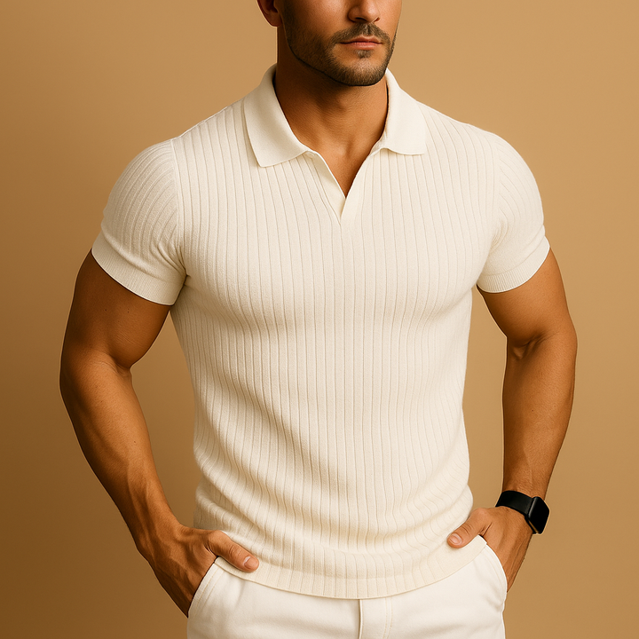 Men's Casual Slim Fit Collared Polo Shirt | Short Sleeves