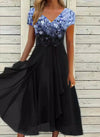Women's Wedding Guest Floral V Neck A-Line Dress | Midi