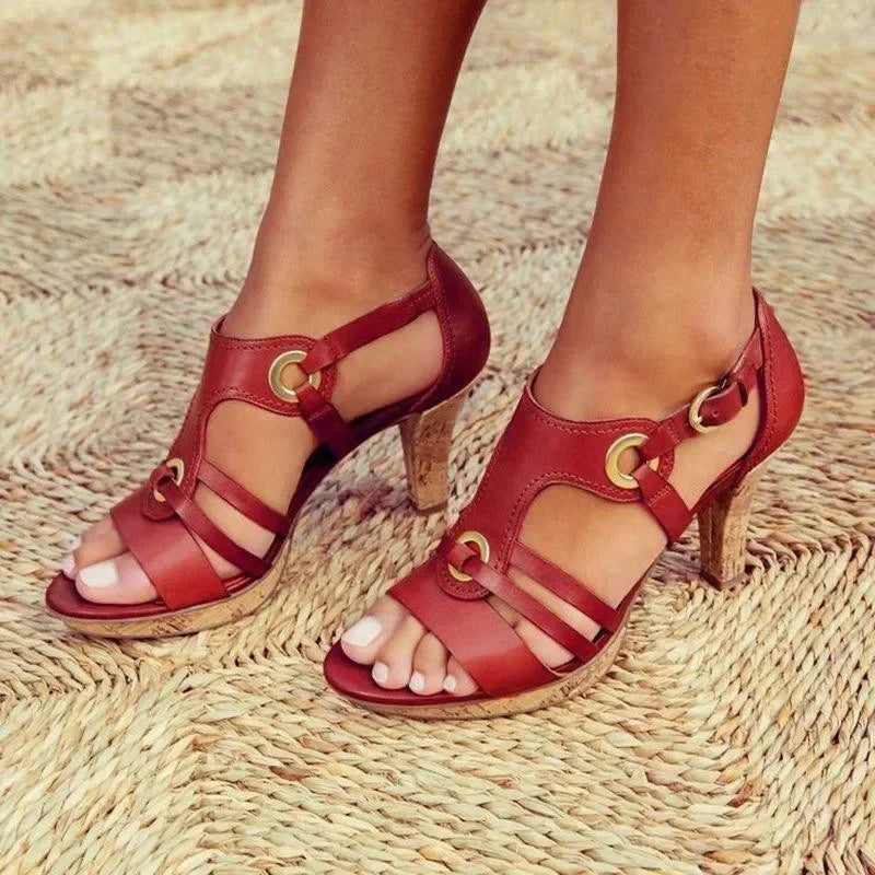 Women's Strappy Cutout Buckle Sandals | Orthopedic