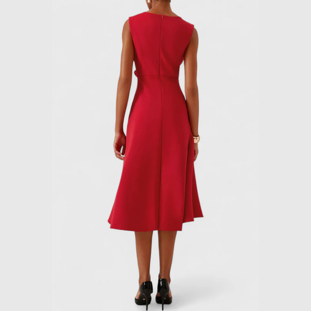 Women's Formal Draped Asymmetric Dress | Midi