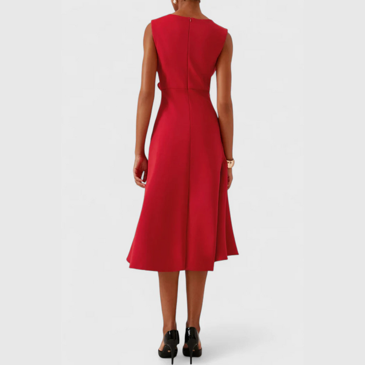 Women's Formal Draped Asymmetric Dress | Midi