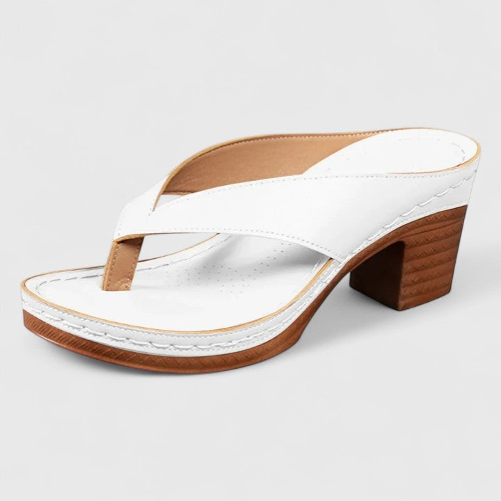 Women's Summer Thong Block Heel Sandals | Orthopedic