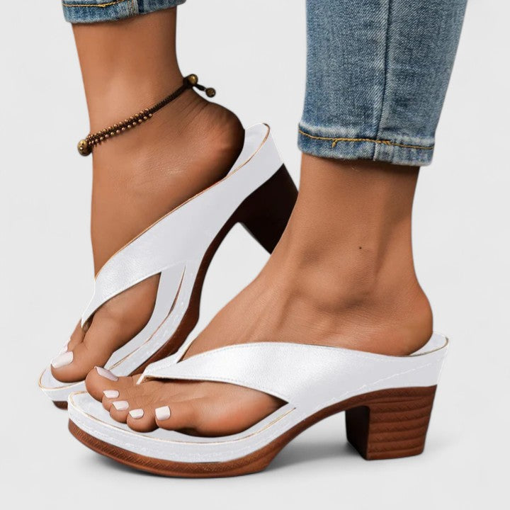 Women's Summer Thong Block Heel Sandals | Orthopedic