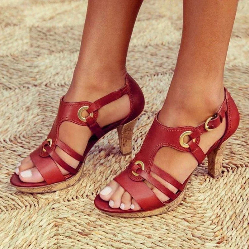Women's Strappy Cutout Buckle Sandals | Orthopedic