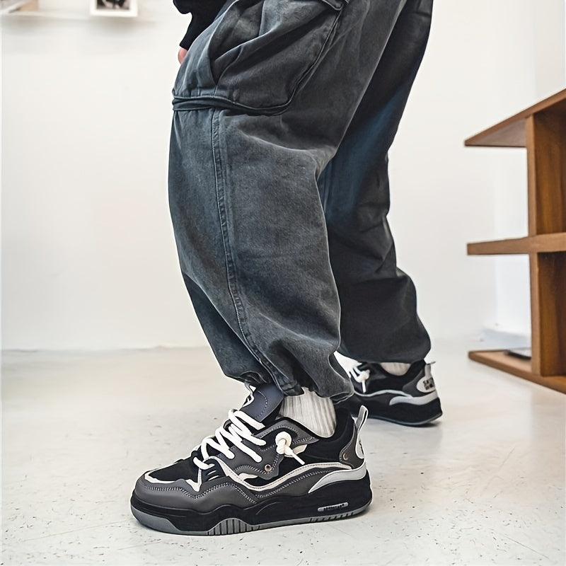 Men's Streetwear Style Chunky Orthopedic Sneakers | Lace-Up