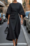 Women's Elegant Wrap Style Formal Flared Sleeve Dress | Midi