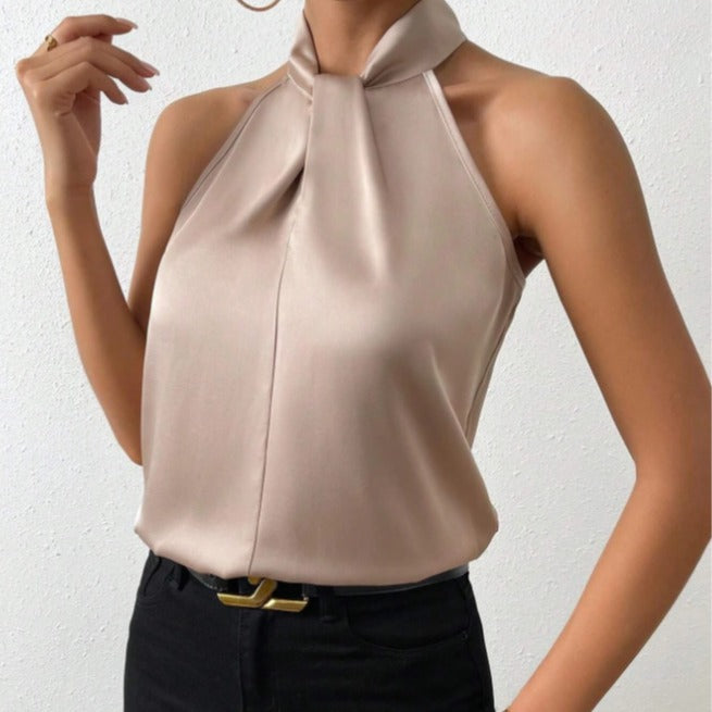 Women's Chique Knot Collar Halter Top | Party