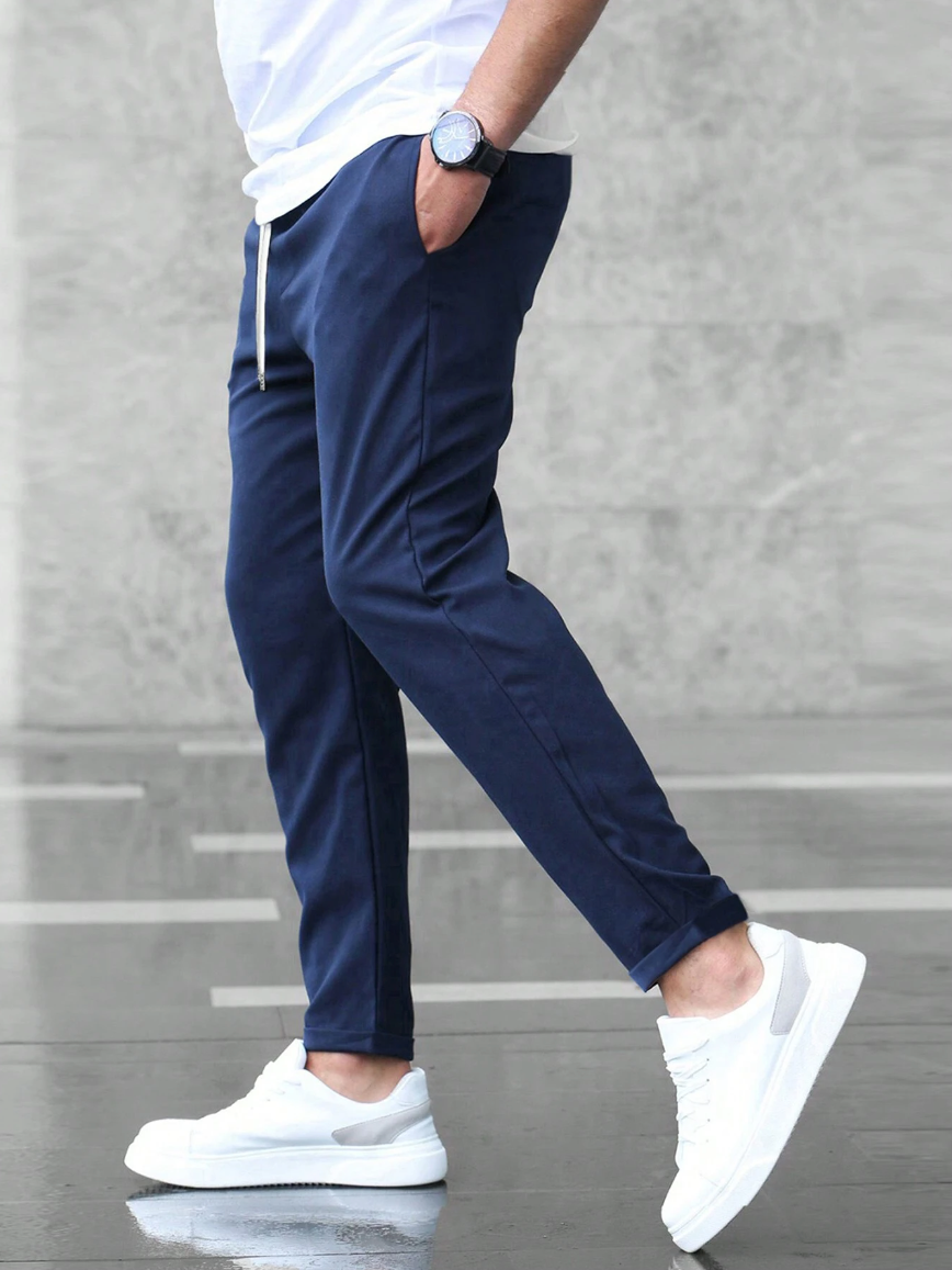 Men's Casual Slim Fit Trousers | Drawstring