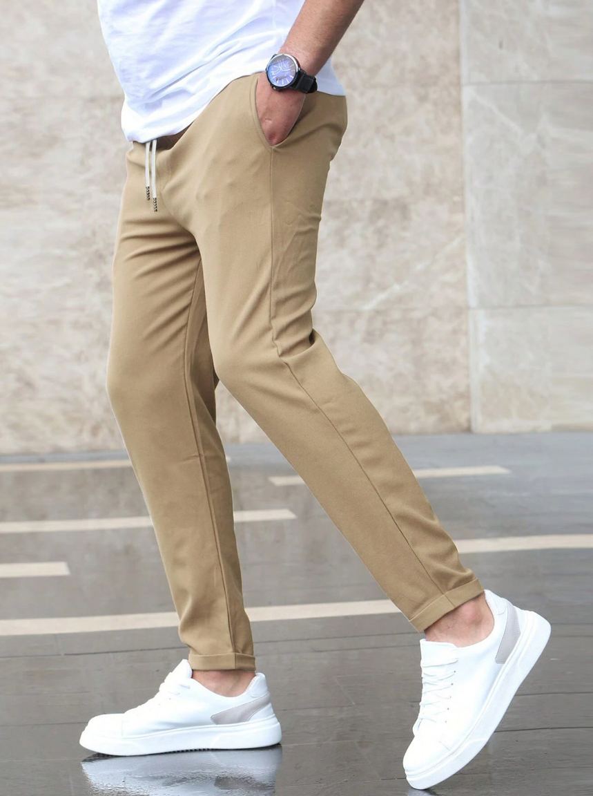 Men's Casual Slim Fit Trousers | Drawstring