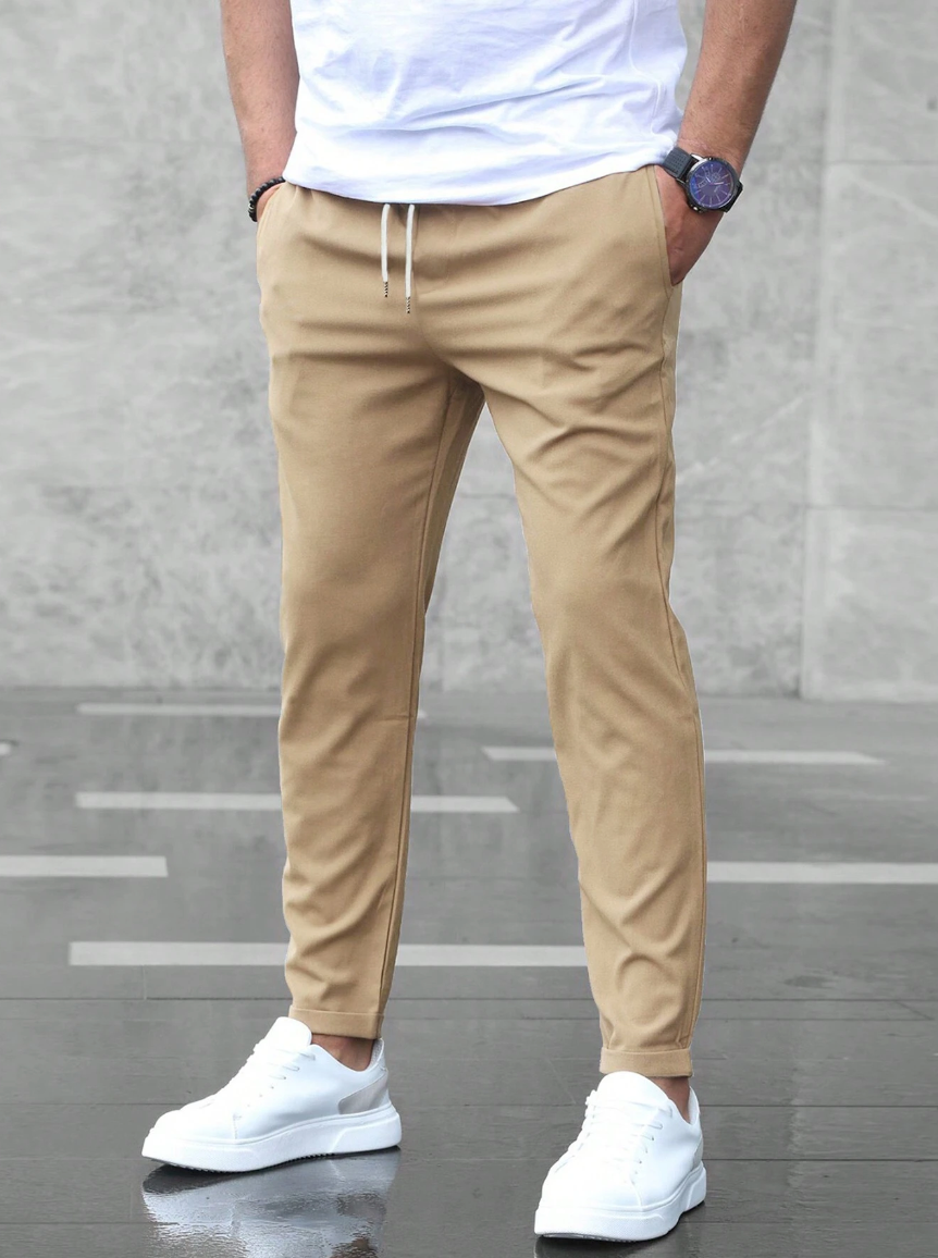 Men's Casual Slim Fit Trousers | Drawstring