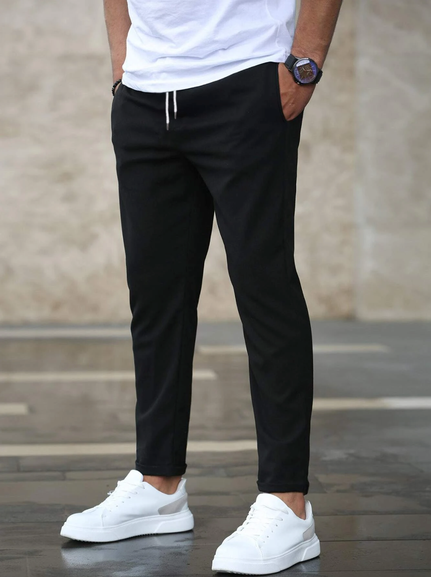 Men's Casual Slim Fit Trousers | Drawstring