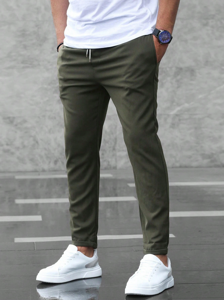 Men's Casual Slim Fit Trousers | Drawstring