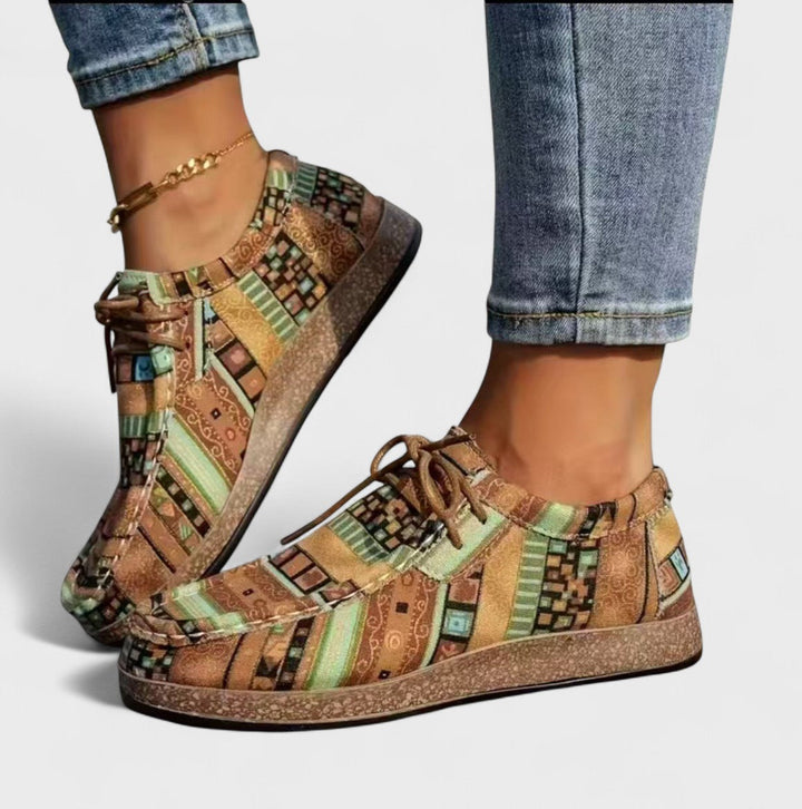 Women's Boho Orthopedic Lace-Up Sneakers | Walking