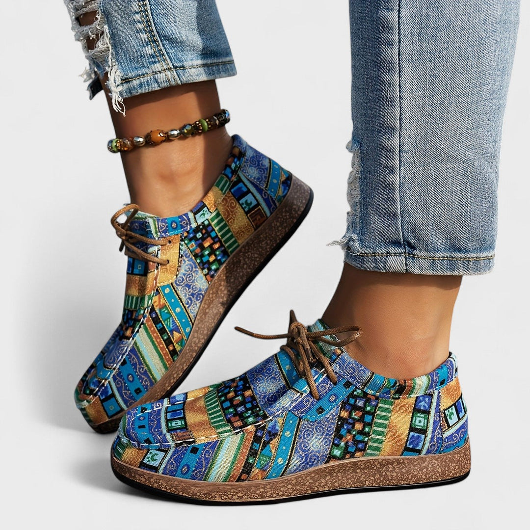 Women's Boho Orthopedic Lace-Up Sneakers | Walking