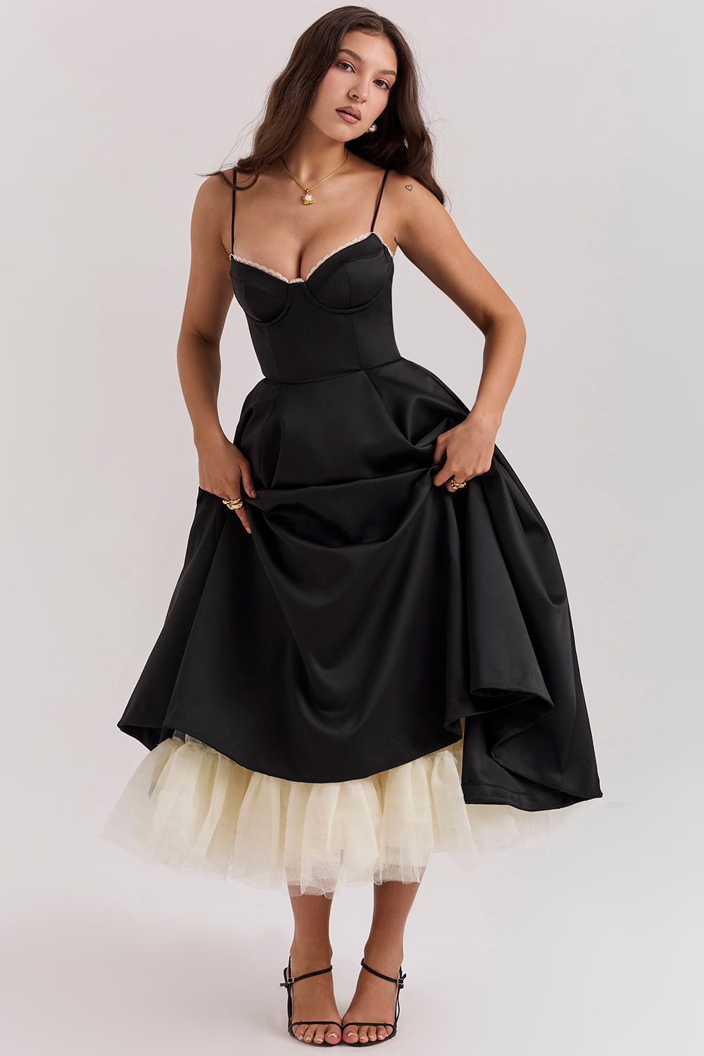 Women's Elegant Prom Spaghetti Strap Dress | Midi