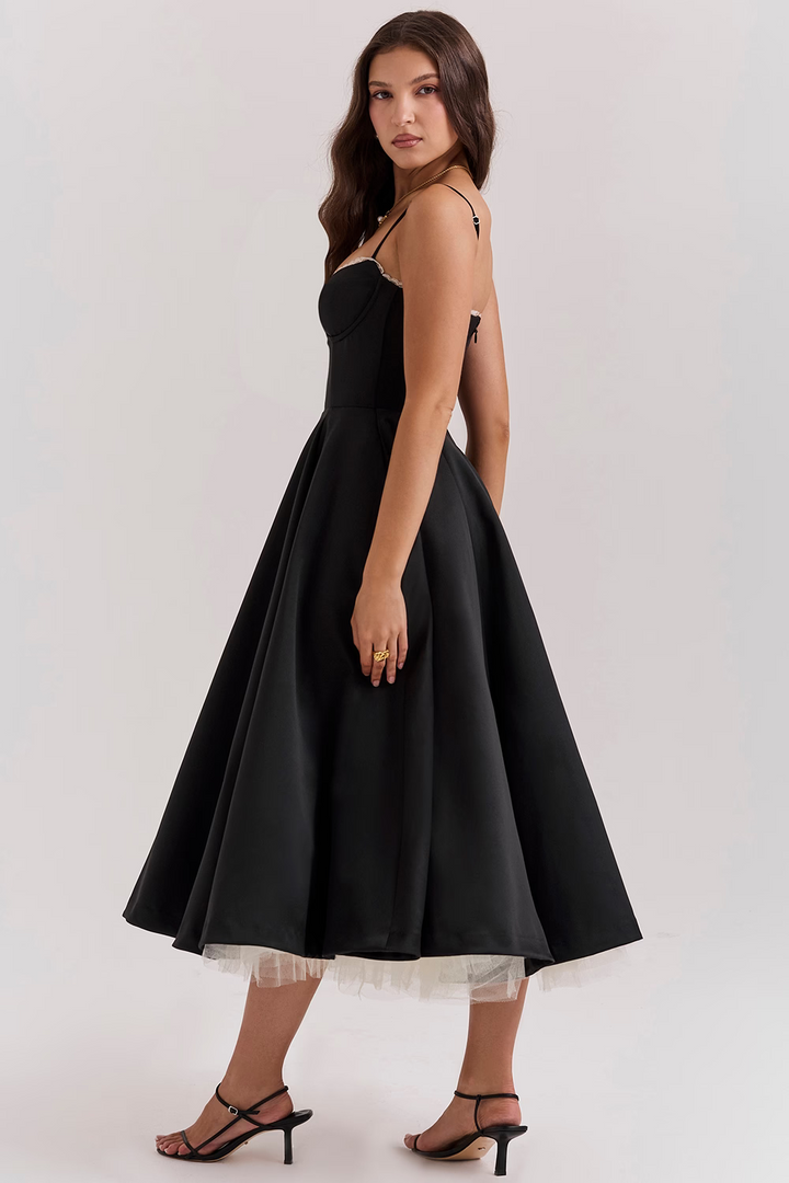Women's Elegant Prom Spaghetti Strap Dress | Midi